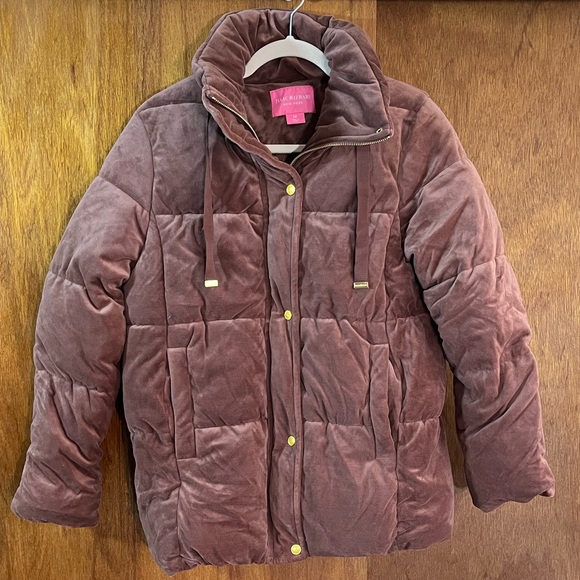 Isaac Mizrahi Jackets & Blazers - ISAAC MIZRAHI Velvet Dusty Mauve/Brown Puffer Jacket Sz M